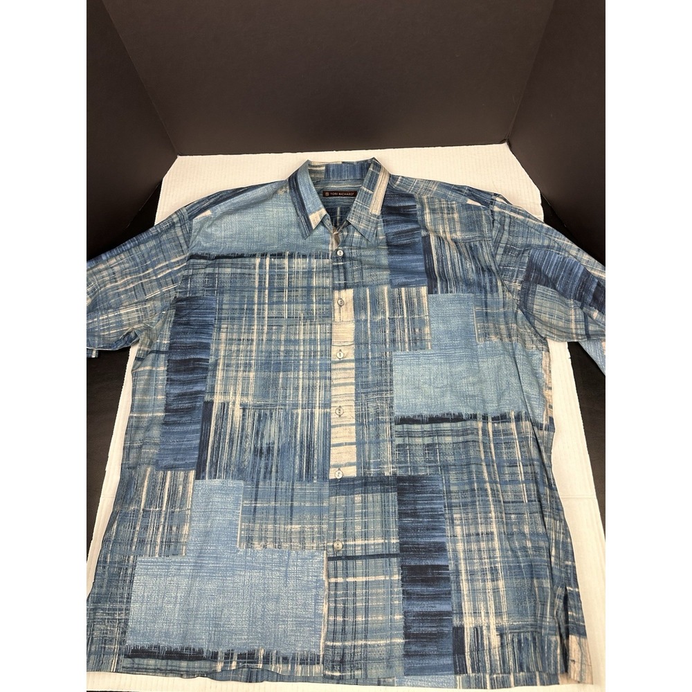 Tori Richard Hawaiian Aloha Shirt XL Geometric Short Sleeve Made in Hawaii